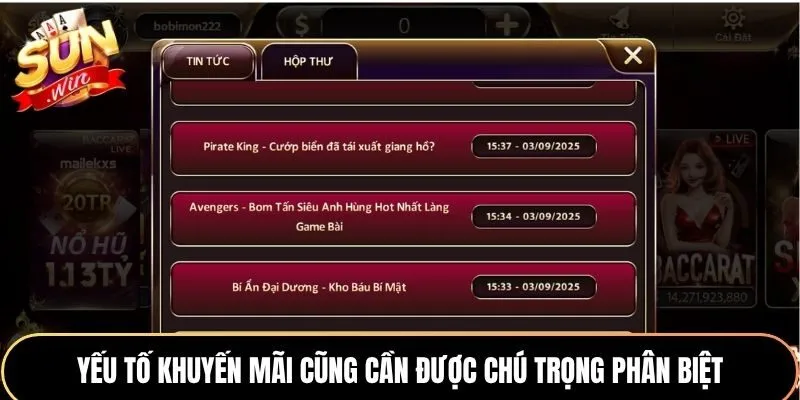 Yếu tố khuyến mãi cũng cần được chú trọng phân biệt